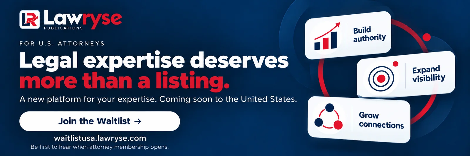 For U.S. attorneys. Legal expertise deserves more than a listing. A new platform for your expertise is coming soon to the United States. Join the waitlist.